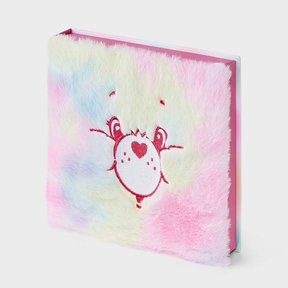 Care Bears nwt Furry Face Box of Cozy Embroidered Crew Socks - Pink/Blue 4-10